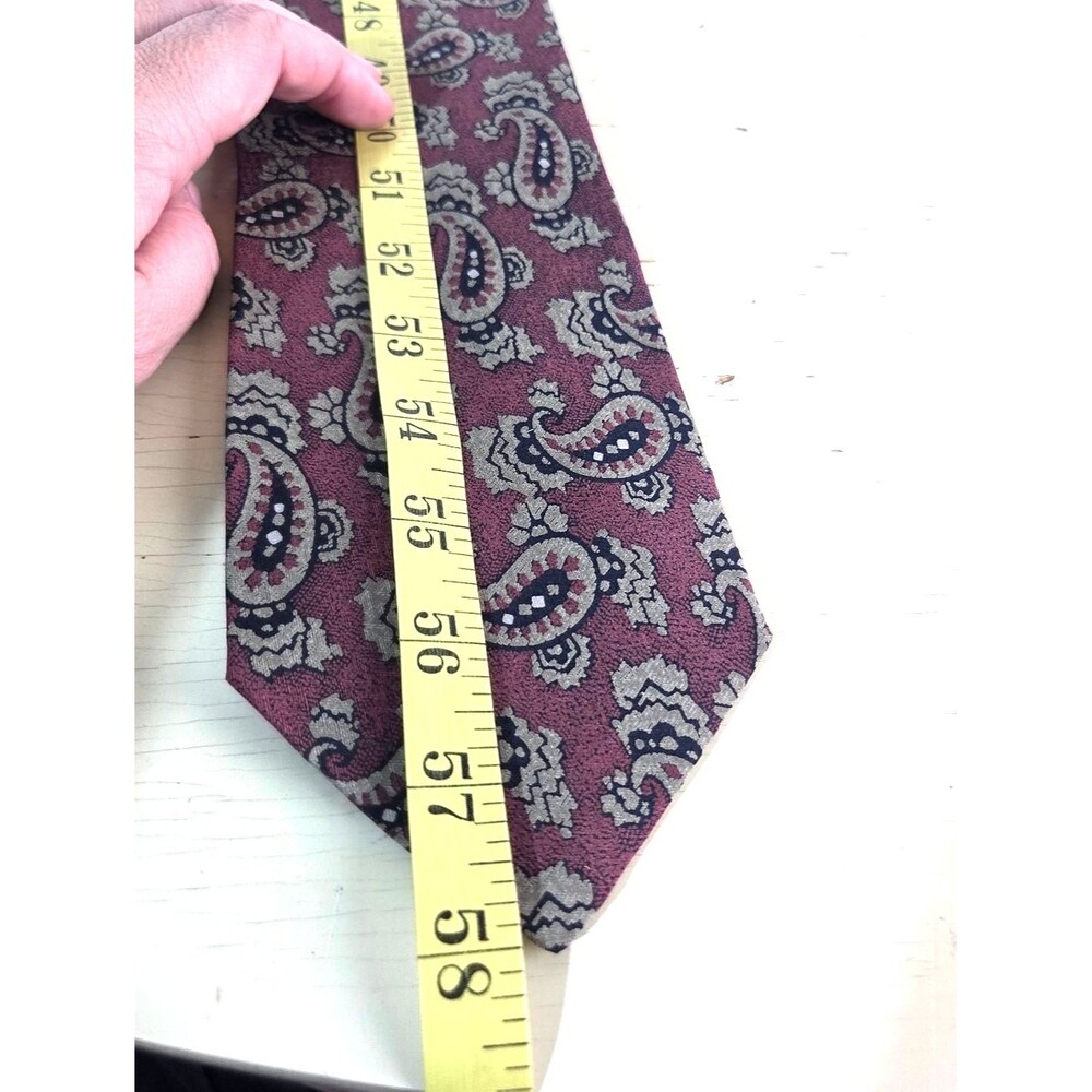 Giorgio Armani Cravatte Tie 100% Silk Red Paisley Made In Italy Mens Designer - Picture 11 of 11